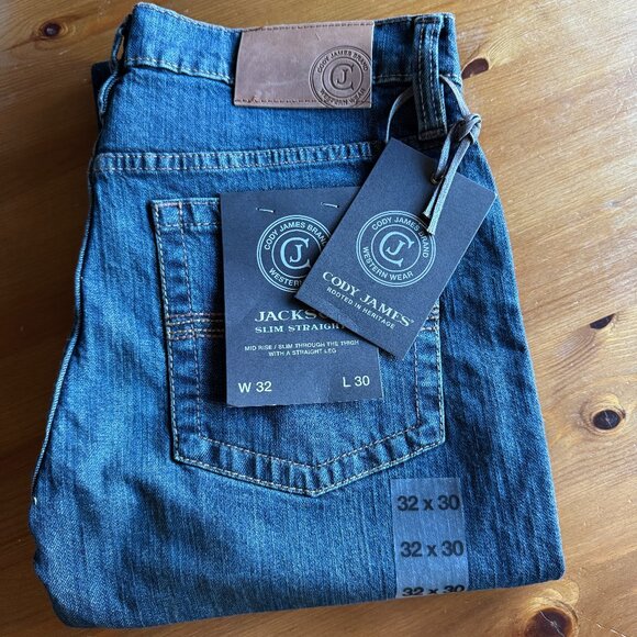NWT Cody James Blue Denim Slim Straight Jackson Jeans in Men's 32X30 - Picture 1 of 13